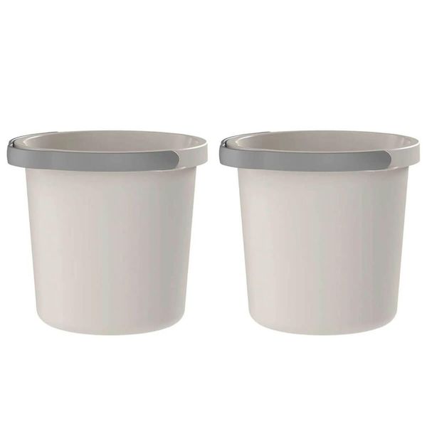 Kit 2 Baldes 8,5L Bico Direcionador e Alça Anatômica Flow Bege Ou Limpeza Lavanderia