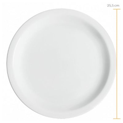 Prato Raso Germer Classe Única Iguaçu de Porcelana para Mesa 25cm Branco