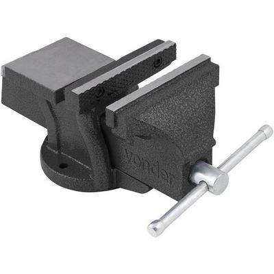 Torno De Bancada Fixo Nº8 Ferro Nodular Vonder Morsa De Mesa Profissional com Base Fixa