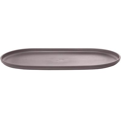 Travessa Bandeja 24cm Prato Servir Petiscos Oval Bambu Plástico Sushi Lines Lyor