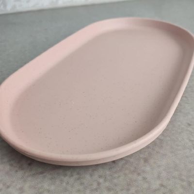 Travessa Bandeja 24cm Prato Servir Petiscos Oval Bambu Plástico Sushi Lines Lyor