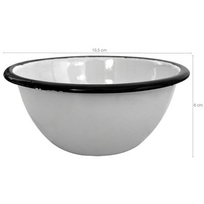 Tigela Esmaltada Ágata 500ml Bowl para Servir Esmaltados Silva Branco