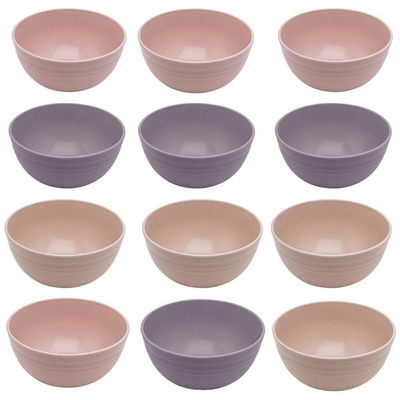Kit 12 Cumbucas Bowl de Bambu Ecológico Sortido Sobremesa Cereais Frutas Petiscos