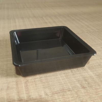 Kit 12 Porta Shoyu 50ml Molheiras Sushi 7,2cm Pretas Quadradas Uno Coza Polipropileno