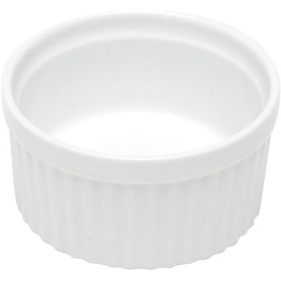 Kit 12 Ramekin Porcelana Branco 155ml Classic 8,4x5cm Canelado Molhos Guarnição