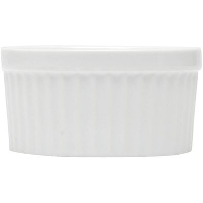 Kit 12 Ramekin Porcelana Branco 155ml Classic 8,4x5cm Canelado Molhos Guarnição