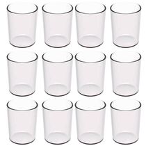 Kit 12 Copos 400ml Transparente Plástico Escolar Refeitórios Servir Água Sucos