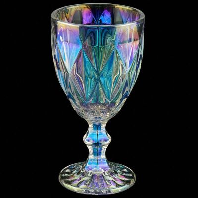 Jogo 12 Taças de Vidro 325ml Diamond Lyor Furta Cor Servir Água Suco Drinks