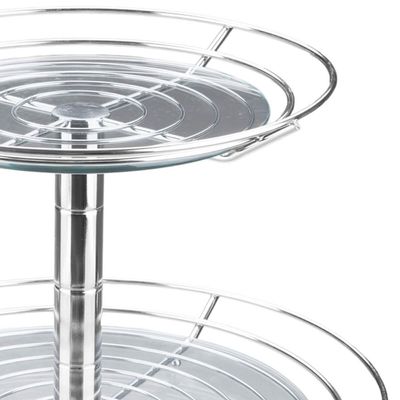 Fruteira Dupla de Mesa Bancada Aramada com Vidro Redonda Masutti 2 Andares Suporte para Frutas