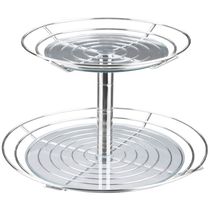Fruteira Dupla de Mesa Bancada Aramada com Vidro Redonda Masutti 2 Andares Suporte para Frutas