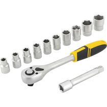 Jogo de soquetes sextavados com encaixe de 1/2" 10 mm a 24 mm com catraca 12 peças VONDER