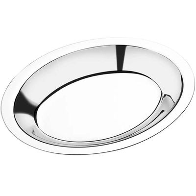 Kit 2 Travessas Inox 20cm Hércules Baixelas Fundas Ovais Servir Saladas Porções