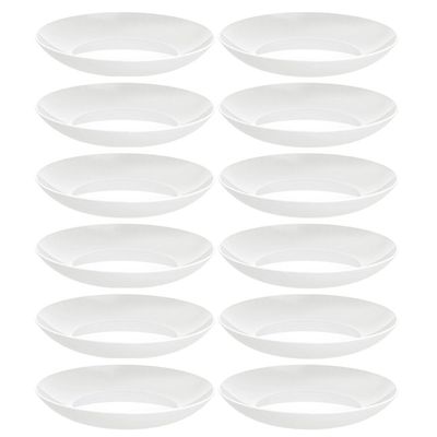 Kit 12 Pratos Fundos Tramontina de Porcelana Brancos 22cm So