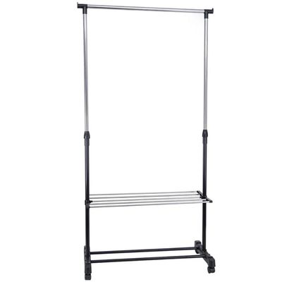 Kit 2 Araras Sapateiras Regulável 80 a 155cm Ordene Expositor Calçados Closet Rodinhas My Closet