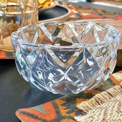 Kit 25 Molheiras de Cristal Diamond Lyor 270ml de Mesa para Restaurantes Hotéis Bowl Decorativo