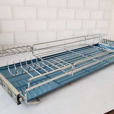 Escorredor de Louças 770mm Aéreo Corrediças Deslizantes com Bandeja Inox Schmitt Inox