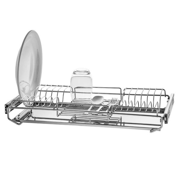 Escorredor de Louças 770mm Aéreo Corrediças Deslizantes com Bandeja Inox Schmitt Inox