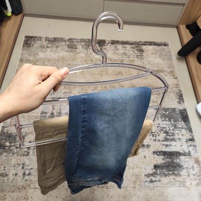Kit 20 Cabides Triplos Organizar Calças Calceiros Transparentes Closet Guarda Roupas Cinquetti