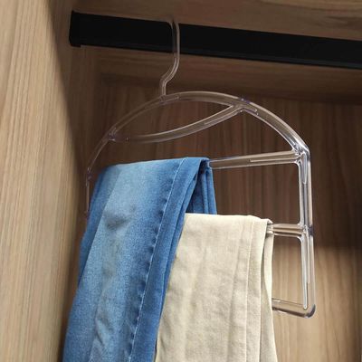 Kit 20 Cabides Triplos Organizar Calças Calceiros Transparentes Closet Guarda Roupas Cinquetti