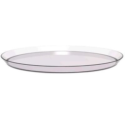 Kit 24 Bandejas Redondas 34cm Poliestireno Doce Salgado Buffet Incolor Crippa Glassy