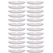 Kit 24 Bandejas Redondas 34cm Poliestireno Doce Salgado Buffet Incolor Crippa Glassy