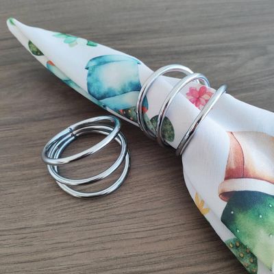 Kit 6 Argolas Prendedor Anel Suporte Porta Guardanapo de Pano Mesa