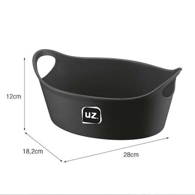 Kit 6 Cestos Batata Frita Preto 28x12cm Restaurantes Bares L