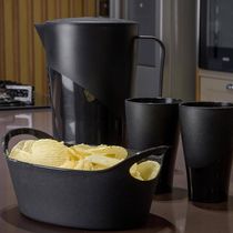 Kit 6 Cestos Batata Frita Preto 28x12cm Restaurantes Bares L