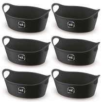 Kit 6 Cestos Batata Frita Preto 28x12cm Restaurantes Bares L