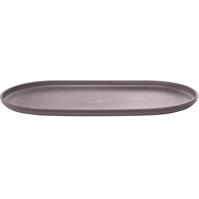 Kit 4 Travessas Oval Bambu Plástico 30x17cm Prato Bandeja Se