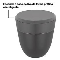 Lixeira para Pia Cozinha 2,5L Crippa Redonda com Aro Interno Pequena Cinza Tornado