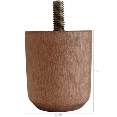 Kit 6 Pés para Cama de Madeira Baixo 5cm Cor Mel para Box Solteiro Casal Queen King