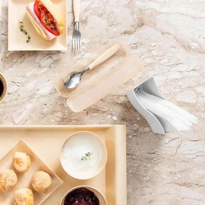 Kit 6 Suportes Porta Guardanapos de Mesa Plástico Branco Res