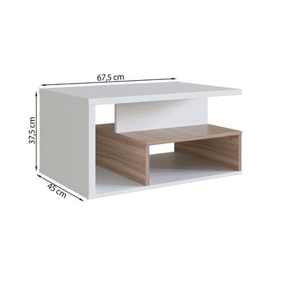 Mesa De Centro 1 Nicho E 1 Prateleira B92 Branco Montana Novam Branco Montana