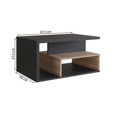 Mesa De Centro 1 Nicho E 1 Prateleira B92 Preto Montana Novam Preto Montana