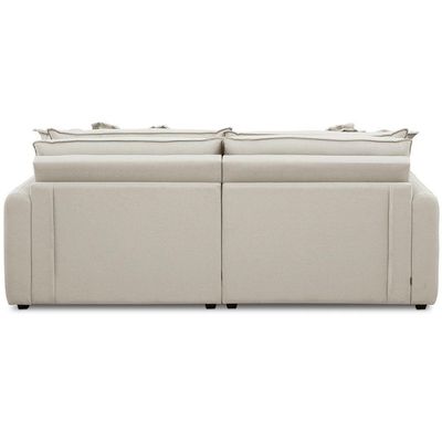 Sofá Cama Retrátil 3 Lugares Para Sala De Estar 190cm Asher T03 Veludo Bege - Lyam Decor