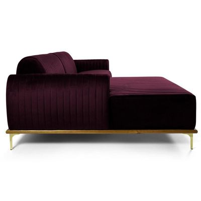 Sofá 300cm 5 Lugares Chaise Esquerdo Pés Gold B-292 Uva