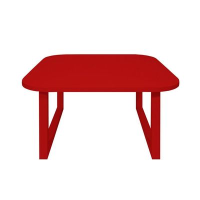 Mesa De Centro Lateral De Apoio Para Sala Estar Square Vermelho Laca
