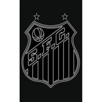 Toalha Social Academia e Mão Buettner Jacquard Veludo Futebol Santos 33cmx50cm Preto