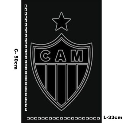 Toalha Social Academia e Mão Buettner Jacquard Veludo Futebol Atletico Mineiro 33cmx50cm Preto