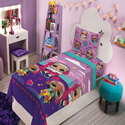 Jogo de Cama Lepper Solteiro Microfibra Estampado LoL 03 Pçs Lilás
