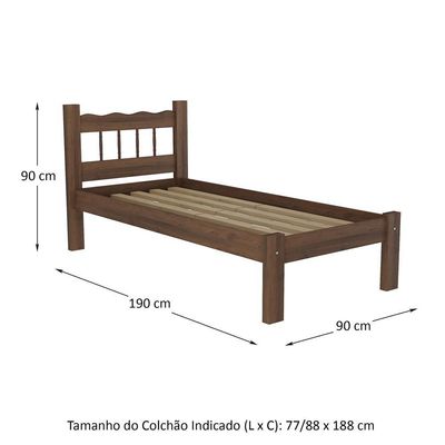 Cama Solteiro Para Colchão 78/88 X 188Cm Madri Cr4141 Imbuia