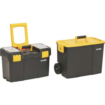 Caixa para ferramentas plástica com rodas 460 cm x 260 cm x 625 cm CRV 0300 VONDER