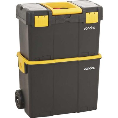 Caixa para ferramentas plástica com rodas 460 cm x 260 cm x 625 cm CRV 0300 VONDER