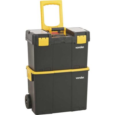 Caixa para ferramentas plástica com rodas 460 cm x 260 cm x 625 cm CRV 0300 VONDER
