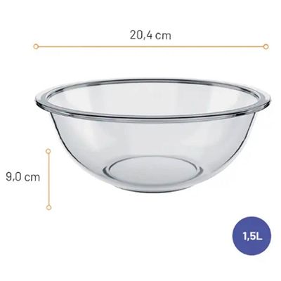 Conjunto 4 Tigelas de Vidro 1,5L Potes Redondos Marinex Plus Astral Bowls Transparentes