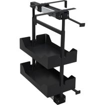 Coluna Baixa Masutti 2 Bandejas 24x48x61cm Preta Corrediça Deslizante Móvel