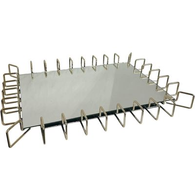 Bandeja Espelhada Dourada Retangular Decorativa para Lavabo Aparador Centro de Mesa Anfield