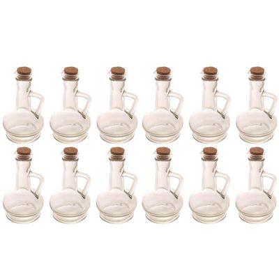12 Porta Condimentos de Vidro 230ml Tampa Rolha para Azeite e Vinagre Galheteiros Potes Lyor