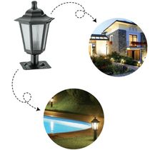 12 Postes Balizadores de Jardim Lente Fosca Luminária Preta
